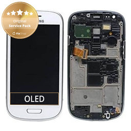 Samsung Galaxy S3 Mini i8190 - LCD zaslon + zaslon osjetljiv na dodir + okvir (bijeli) - GH97-14204A Originalni servisni paket