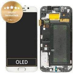 Samsung Galaxy S6 Edge G925F - LCD zaslon + zaslon osjetljiv na dodir + okvir (White Pearl) - GH97-17162B, GH97-17317B, GH97-17334B Originalni servisni paket