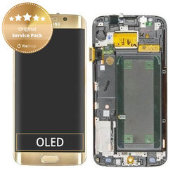 Samsung Galaxy S6 Edge G925F - LCD zaslon + zaslon osjetljiv na dodir + okvir (Gold Platinum) - GH97-17162C, GH97-17317C, GH97-17334C Originalni servisni paket