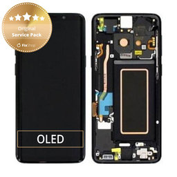 Samsung Galaxy S9 G960F - LCD zaslon + zaslon osjetljiv na dodir + okvir (ponoćno crna) - GH97-21696A, GH97-21697A, GH97-21724A Originalni servisni paket