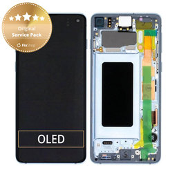 Samsung Galaxy S10 G973F - LCD zaslon + zaslon osjetljiv na dodir + okvir (Prism Blue) - GH82-18850C, GH82-18835C Originalni servisni paket