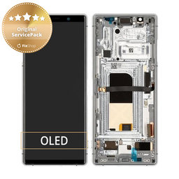 Sony Xperia 5 - LCD zaslon + steklo na dotik + okvir (Grey) - 1319-9455 Genuine Service Pack