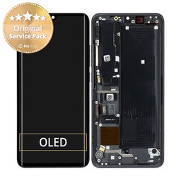 Xiaomi Mi Note 10 Lite - LCD zaslon + steklo na dotik + okvir (Midnight Black) - 5600040F4L00 Genuine Service Pack