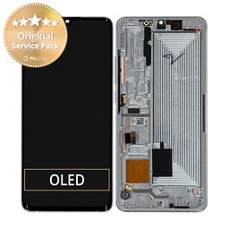 Xiaomi Mi Note 10 Lite - LCD zaslon + steklo na dotik + okvir (Glacier White) - 5600030F4L00 Genuine Service Pack