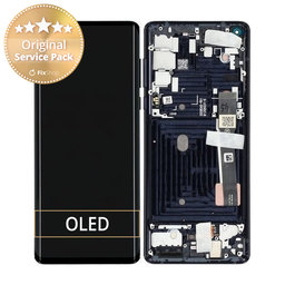 Motorola Edge - LCD zaslon + steklo na dotik + okvir (Solar Black) - 5D68C16586, 5D68C16581, 5D68C17030 Genuine Service Pack