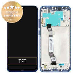 Xiaomi Redmi Note 8 - LCD zaslon + steklo na dotik + okvir (Neptune Blue) - 5600030C3J00 Genuine Service Pack