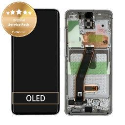 Samsung Galaxy S20 G980F - LCD zaslon + zaslon osjetljiv na dodir + okvir (Cloud White) - GH82-22123B, GH82-22131B Originalni servisni paket