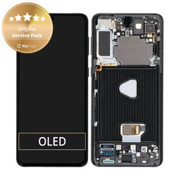 Samsung Galaxy S21 Plus G996B - LCD zaslon + zaslon osjetljiv na dodir + okvir (Phantom Black) - GH82-24554A, GH82-24553A, GH82-27267A Genuine Service Pack