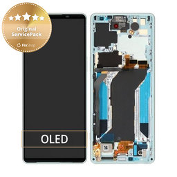 Sony Xperia 1 IV XQCT54 - LCD zaslon + steklo na dotik (White) - A5046145A Genuine Service Pack