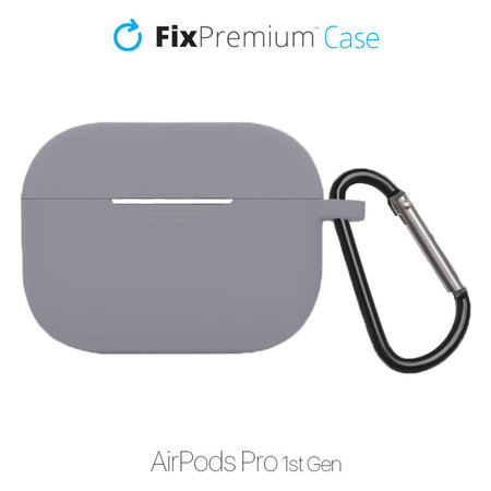 FixPremium - Silikonska Maska s karabinerom za AirPods Pro, svemirsko siva