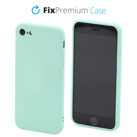 FixPremium - Silikonska maska za iPhone 7, 8, SE 2020 & SE 2022, svijetlo cijan