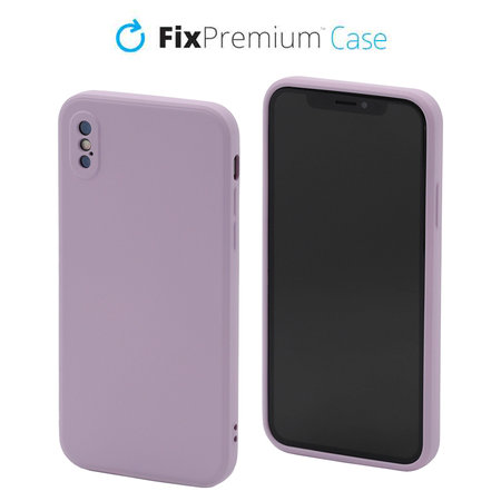 FixPremium - Silikonska maska za iPhone X & XS, ljubičasta