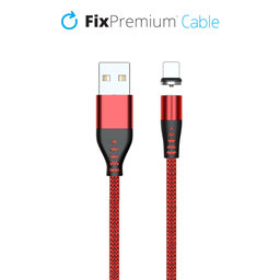 FixPremium - Lightning/USB magnetni kabel (1m), crveni