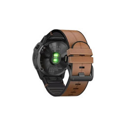 FixPremium - Kožna narukvica za Garmin (QuickFit 26mm), svijetlosmeđa