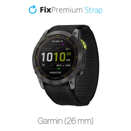 FixPremium - Najlonski remen za Garmin (26 mm), crni