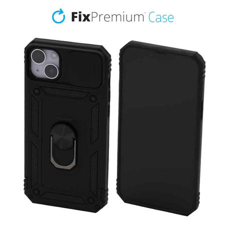 FixPremium - Maska CamShield za iPhone 14 Plus, crna