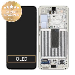 Samsung Galaxy S23 S911B - LCD zaslon + steklo na dotik + okvir (krem) - GH82-30481B, GH82-30480B Genuine Service Pack