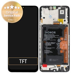 Honor X7a RKY-LX1 RKY-LX2 - LCD zaslon + zaslon osjetljiv na dodir + okvir (ponoćno crna) - 0235AENA Genuine Service Pack