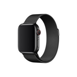 FixPremium - Remen Milanese Loop za Apple Watch (42, 44, 45 & 49 mm), crni