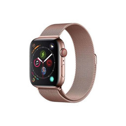 FixPremium - Remen Milanese Loop za Apple Watch (42, 44, 45 i 49 mm), ružičasto zlato