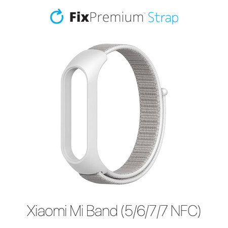 FixPremium - Najlonski trak za Xiaomi Mi Band (5/6/7/7 NFC), bel