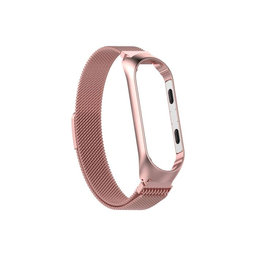 FixPremium - Remen Milanese Loop za Xiaomi Mi Band (5/6/7/7 NFC), ružičasto zlato