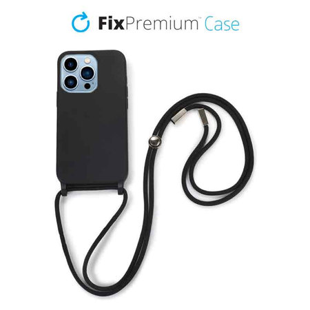 FixPremium - Silicon Case s String za iPhone 14 Pro Max, crna