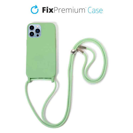 FixPremium - Silicon Case s String za iPhone 13 Pro, zelena