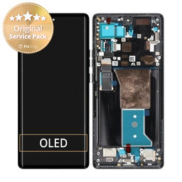 Motorola Edge 40 Pro - LCD zaslon + zaslon osjetljiv na dodir + okvir (Interstellar Black) - 5D68C21986 Genuine Service Pack