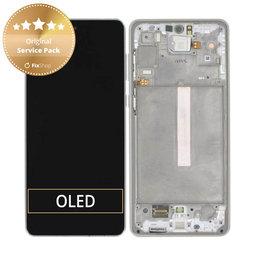 Samsung Galaxy A73 5G A736B - LCD zaslon + steklo na dotik + okvir (Awesome White) - GH82-28686B, GH82-28884B Genuine Service Pack