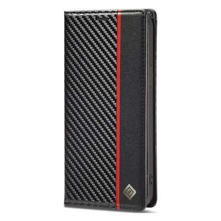 FixPremium - Ovitek Carbon Wallet za iPhone 12 in 12 Pro, črn