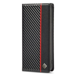 FixPremium - Ovitek Carbon Wallet za iPhone 14 Pro, črn