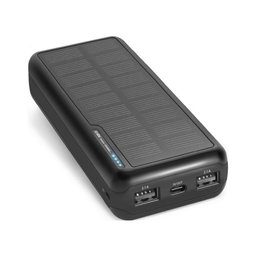 SBS - PowerBank Solar, 20 000 mAh, črna