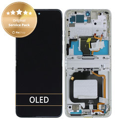 Motorola Razr 40 - LCD zaslon + zaslon osjetljiv na dodir + okvir (Vanilla Cream) - 5D68C22835 Genuine Service Pack