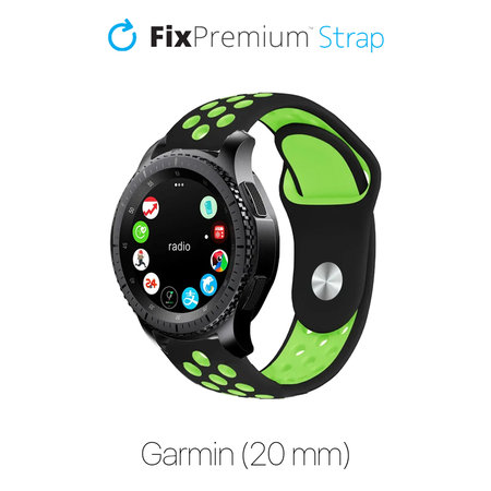 FixPremium - Silikonski Sportski Remen za Garmin (20mm), crni