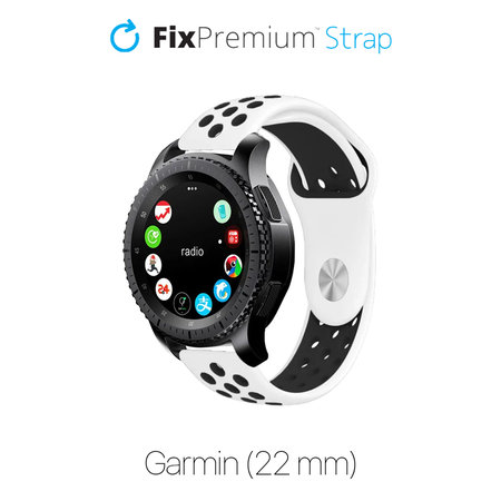 FixPremium - Silikonski Sportski Remen za Garmin (22mm), bijeli