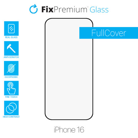 FixPremium FullCover Glass - Kaljeno Staklo za iPhone 16