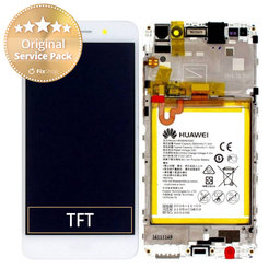 Huawei Y6 II CAM-L21 - LCD zaslon + steklo na dotik + okvir + baterija (White) - 02350VRS Genuine Service Pack