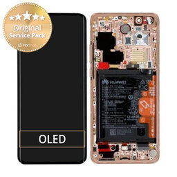 Huawei P40 Pro - LCD zaslon + zaslon osjetljiv na dodir + okvir + baterija + senzor otiska prsta (Blush Gold) - 02353PJL