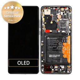 Huawei P40 Pro Plus - LCD zaslon + zaslon osjetljiv na dodir + okvir + baterija + senzor otiska prsta (Ceramic Black) - 02353RVJ