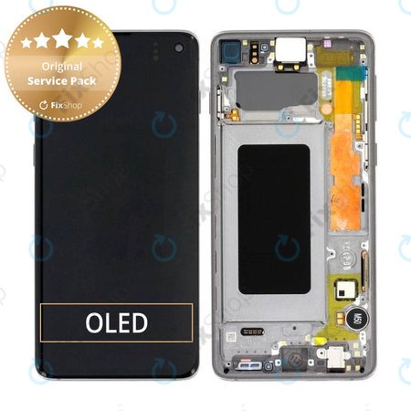 Samsung Galaxy S10 G973F - LCD zaslon + zaslon osjetljiv na dodir + okvir (Prism Black) - GH82-18850A, GH82-18835A, GH82-18860A Originalni servisni paket