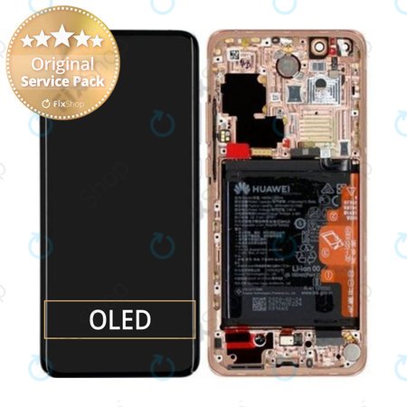 Huawei P40 Pro - LCD zaslon + zaslon osjetljiv na dodir + okvir + baterija + senzor otiska prsta (Blush Gold) - 02353PJL