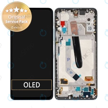 Xiaomi Mi 11i - LCD zaslon + steklo na dotik + okvir (Celestian Silver) - 5600040K1100 Genuine Service Pack