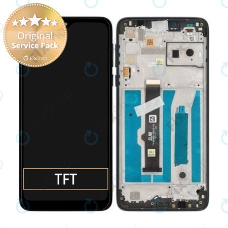 Motorola One Macro - LCD zaslon + steklo na dotik + okvir (Space Blue) - 5D68C15386 Genuine Service Pack