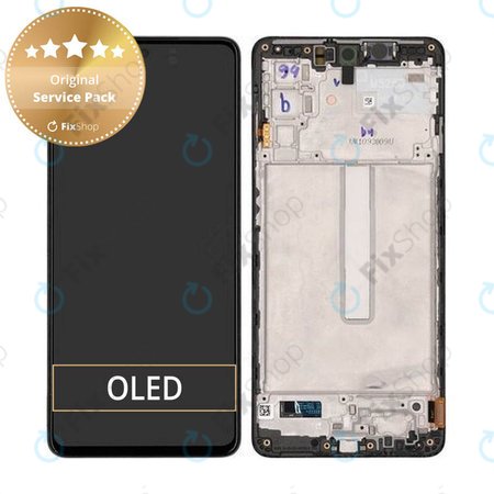 Samsung Galaxy M52 5G M526B - LCD zaslon + zaslon osjetljiv na dodir + okvir (crni) - GH82-27091A, GH82-27094A Originalni servisni paket