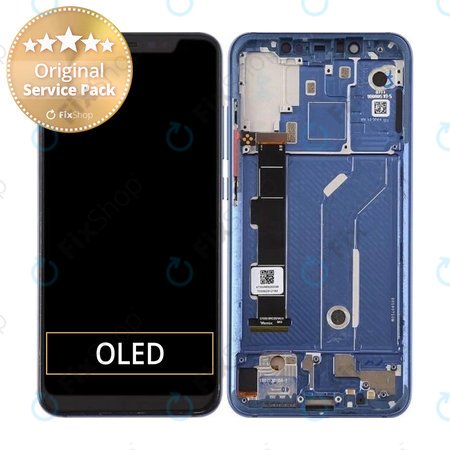 Xiaomi Mi 8 - LCD zaslon + steklo na dotik + okvir (Blue) - 561010006033 Genuine Service Pack