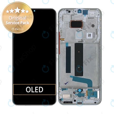 Xiaomi Mi 10 Lite - LCD zaslon + steklo na dotik + okvir (Dream White) - 56000500J900 Genuine Service Pack