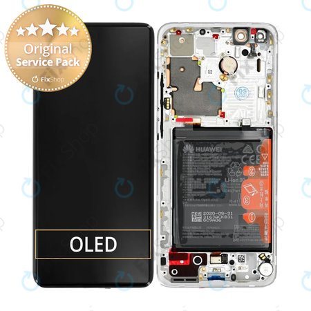 Huawei P40 Pro Plus - LCD zaslon + zaslon osjetljiv na dodir + okvir + baterija (bijela keramika) - 02353RBJ Originalni servisni paket