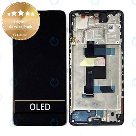 Xiaomi Poco X5 Pro 22101320G 22101320I - LCD zaslon + steklo na dotik + okvir (Astral Black) - 5600010M2000 Genuine Service Pack