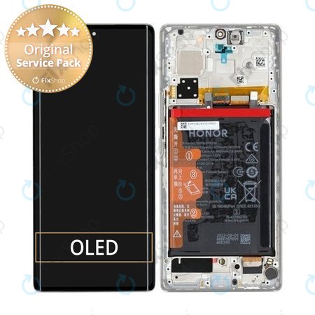 Honor 70 FNE-AN00 - LCD zaslon + steklo na dotik + okvir (Crystal Silver) - 0235ACMG Genuine Service Pack